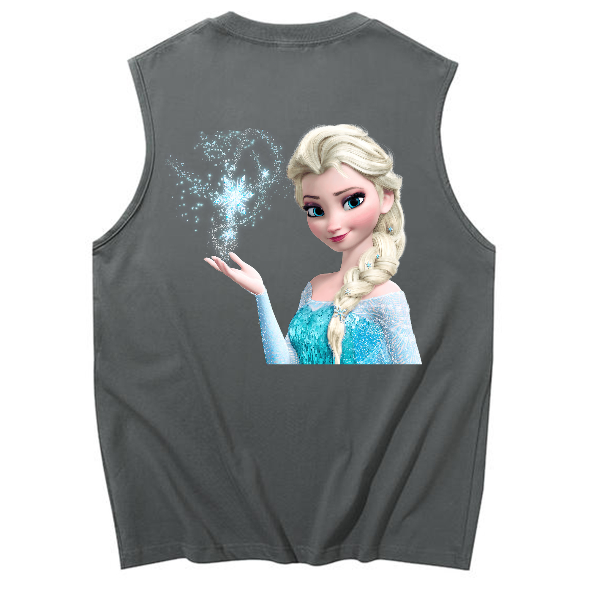 （画像用） アナと雪の女王 アンナ エルサ Frozen Anna Elsa コットン100％タンクトップ（背面プリント）
